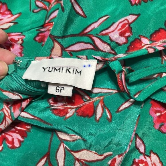 Yumi Kim Vienna Silk Dandelion Emerald Dress Size 6P - Picture 9 of 9